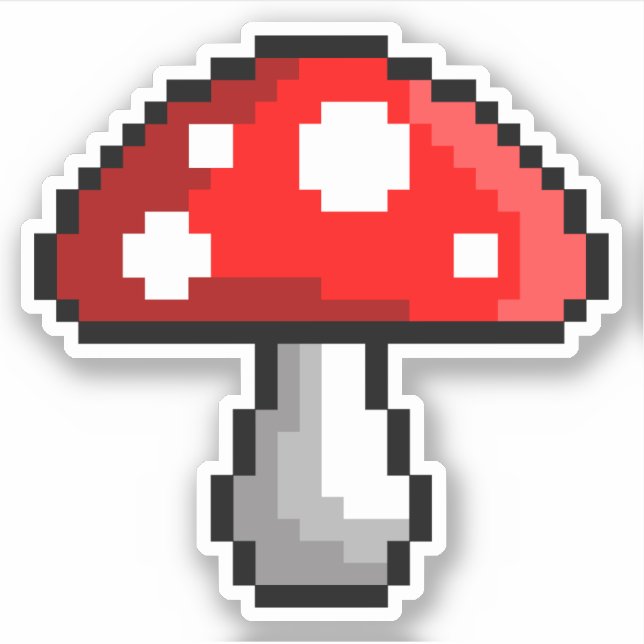 Pixel Mushroom Vinyl Sticker (Vorderseite)