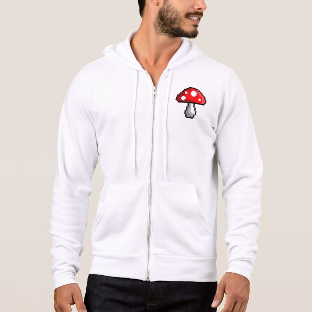 Pixel Mushroom Zip Hoodie (Vorderseite)