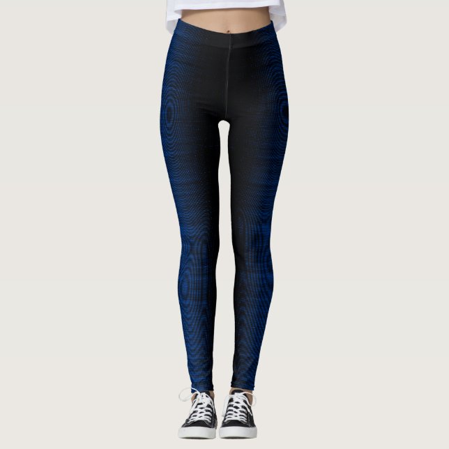 Pixel-Muster 01.B.bw.Black BG Leggings (Vorderseite)