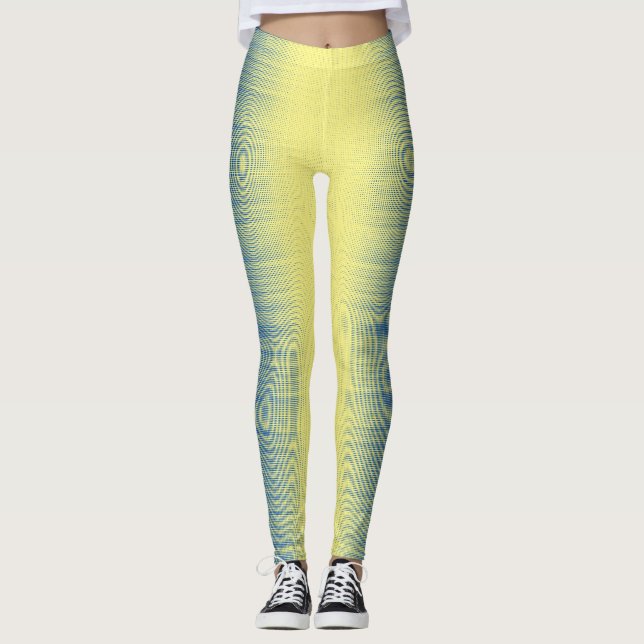 Pixel-Muster 01.B.bw.Yellow BG Leggings (Vorderseite)