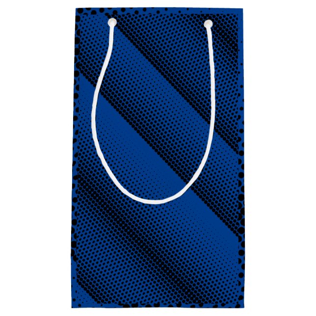 Pixel Muster 08.B.w Blue BG Kleine Geschenktüte (Vorderseite)