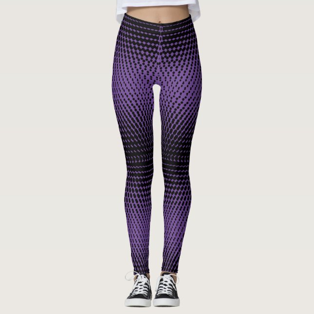 Pixel Muster 09.B.w. Lila BG Leggings (Vorderseite)