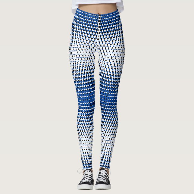 Pixel Muster 09.BBLK.w Weiße BG Leggings (Vorderseite)