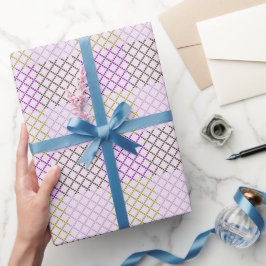 Pixel Muster Blue Chalk Geschenkpapier