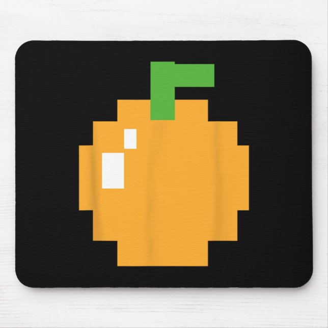 Pixel Orange 80er Retro Arcade Videogame Halloween Mousepad (Vorne)