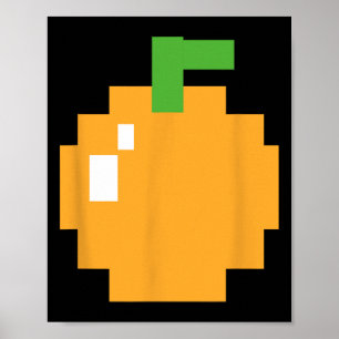 Pixel Orange 80er Retro Arcade Videogame Halloween Poster