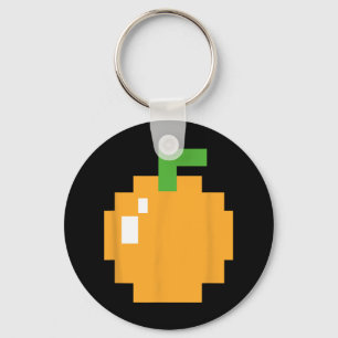 Pixel Orange 80er Retro Arcade Videogame Halloween Schlüsselanhänger
