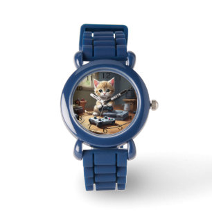 "Pixel Paws: The Gamer Kitten in Action" Armbanduhr