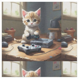 "Pixel Paws: The Gamer Kitten in Action" Stoff