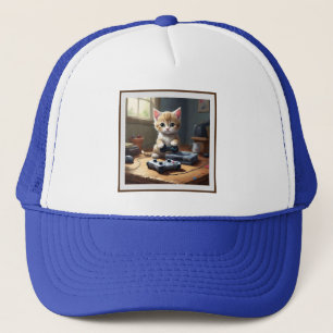 "Pixel Paws: The Gamer Kitten in Action" Truckerkappe