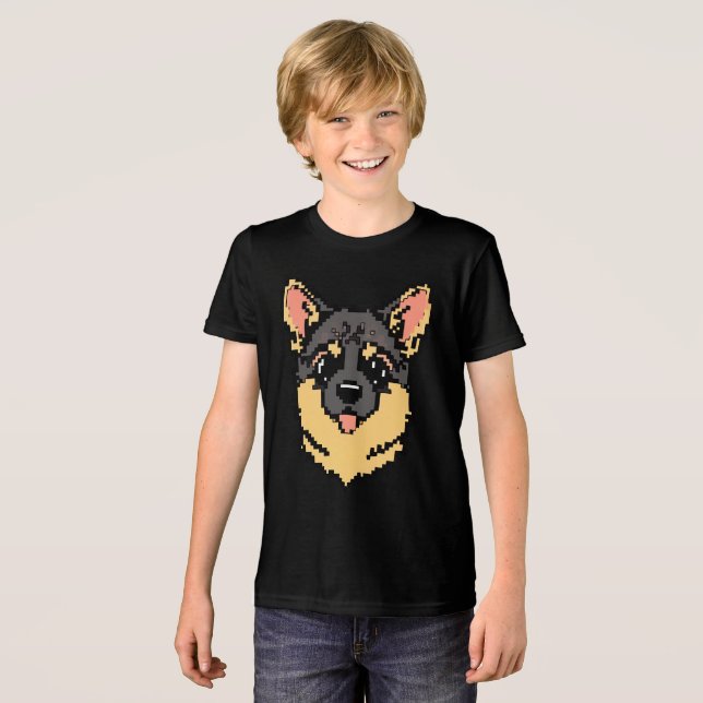 Pixel Paws und Shepherds-Wiedergabe Tri-Blend Shirt (Vorderseite voll)