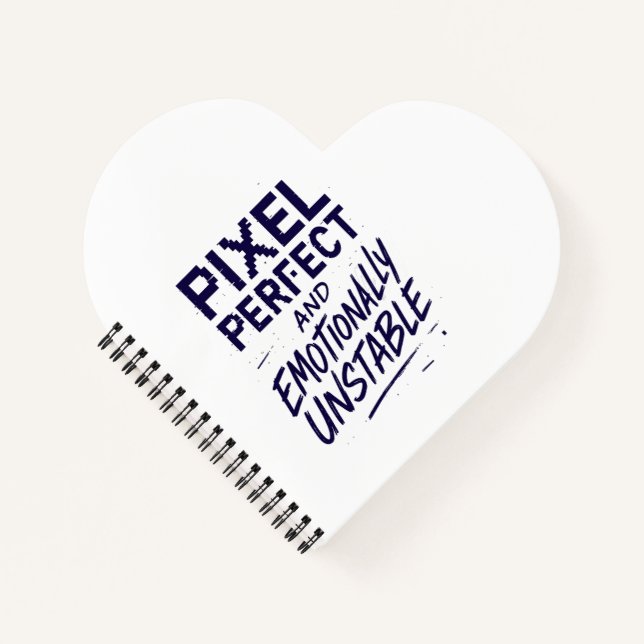 Pixel Perfect Heart Notizbuch (Vorderseite)