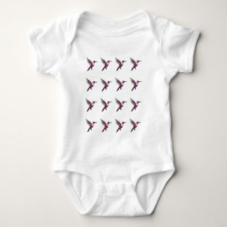Pixel Pink Hummingbird Baby Strampler