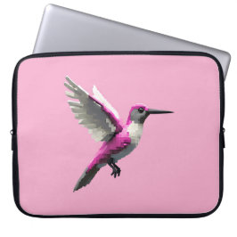 Pixel Pink Hummingbird Laptopschutzhülle