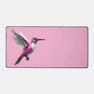 Pixel Pink Hummingbird Schreibtischunterlage