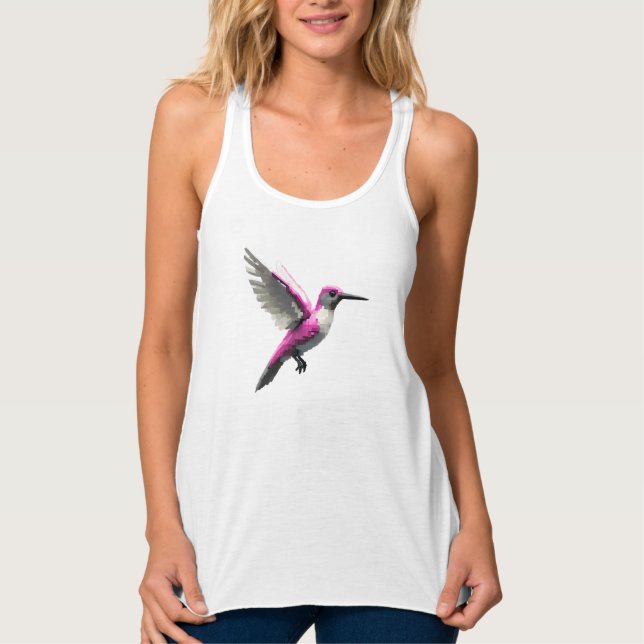Pixel Pink Hummingbird Tank Top (Vorderseite)