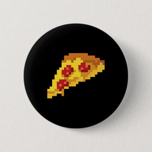 Pixel Pizza 80er Video Game Retro 8-Bit Halloween  Button