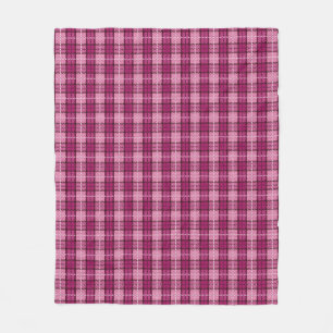 Pixel Plaid_Magenta-Black Fleecedecke