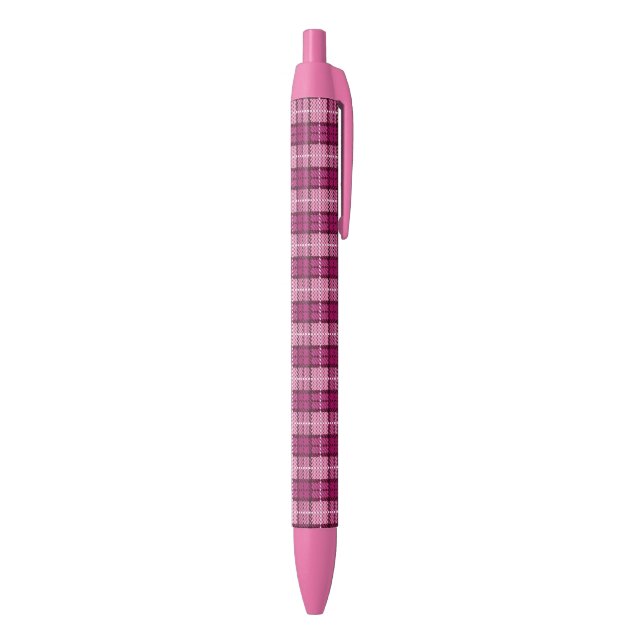 Pixel Plaid_Magenta-Black Kugelschreiber (Unterseite (Vertikal))