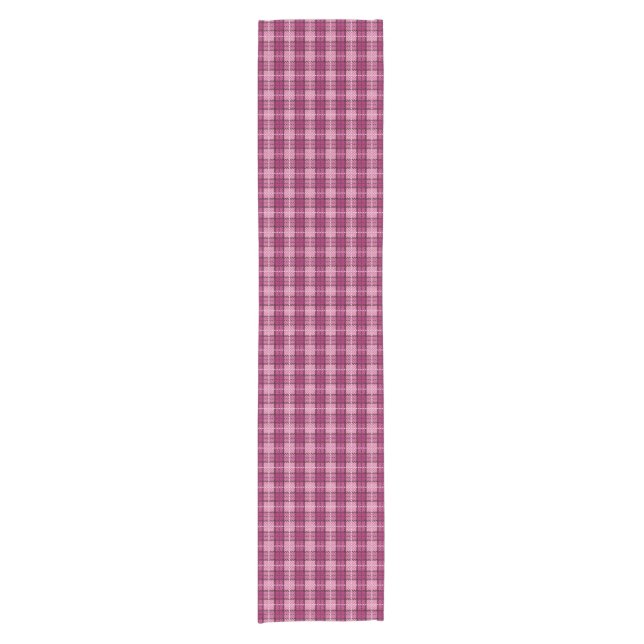 Pixel Plaid_Magenta-Black Kurzer Tischläufer (Vorderseite)