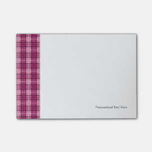 Pixel Plaid_Magenta-Schwarz Post-it Klebezettel
