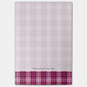 Pixel Plaid_Magenta-Schwarz Post-it Klebezettel