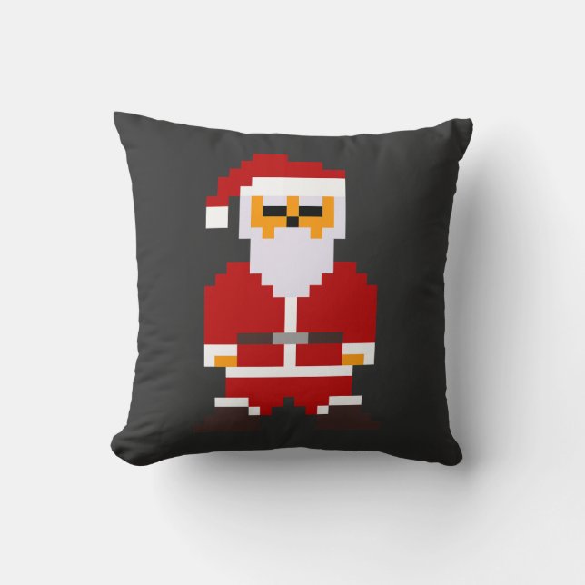 Pixel Pose Weihnachtsmann Kissen (Vorderseite)