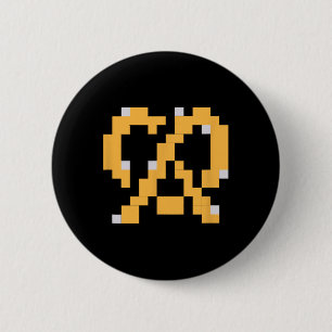 Pixel Pretzel 80er Videospiel Einfache Halloween-G Button