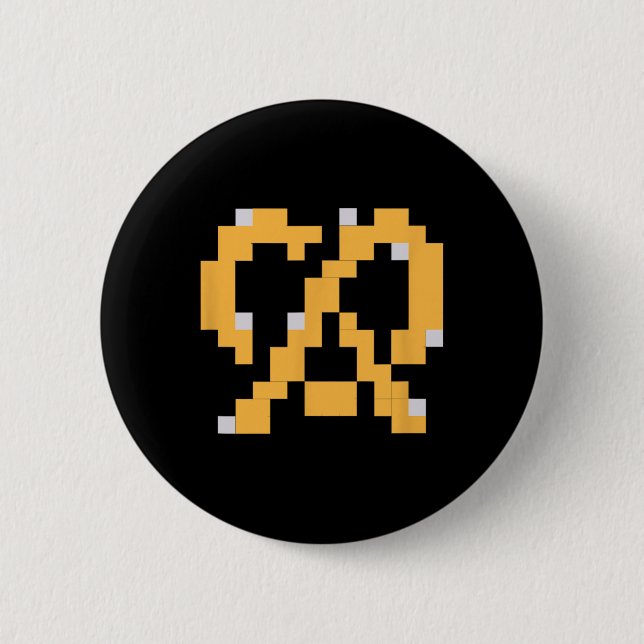 Pixel Pretzel 80er Videospiel Einfache Halloween-G Button (Vorderseite)