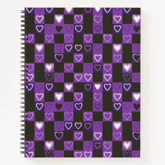 "Pixel Puls: Liebe Checkmate" Notizbuch (Vorderseite)