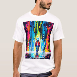 Pixel Rain of Solace - Retro Digital Art T-Shirt
