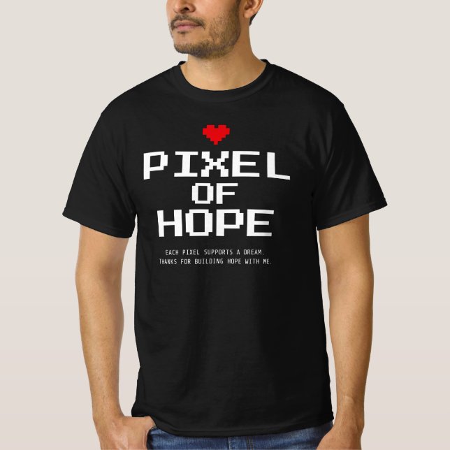 Pixel Red Heart of Hope T-Shirt (Vorderseite)