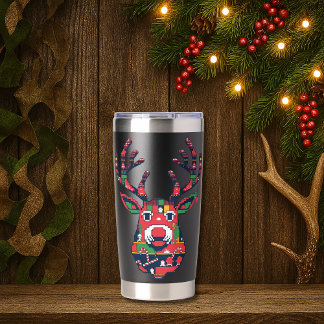 Pixel-Rentier-Hässlicher-Schwester-Weihnachten-Tum Thermobecher