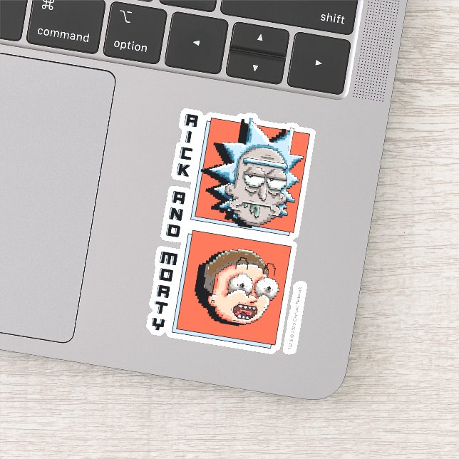 Pixel, Rick und Morty Panel Grafik Aufkleber (Detail)