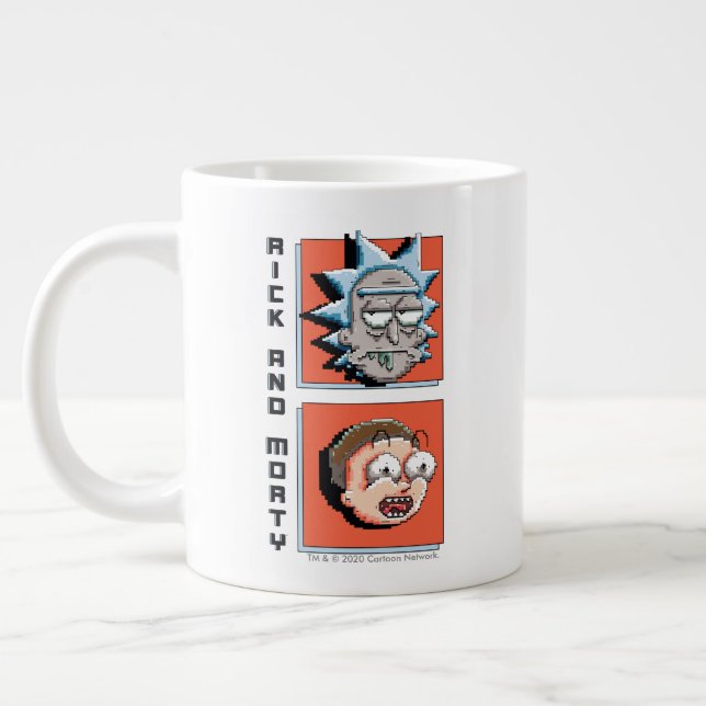 Pixel Rick und Morty Panel Grafik Jumbo-Tasse (Links)