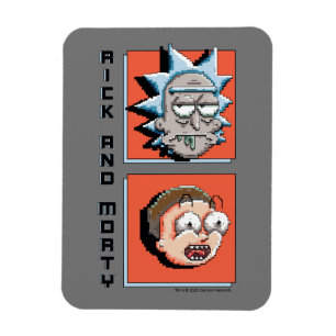 Pixel, Rick und Morty Panel Grafik Magnet