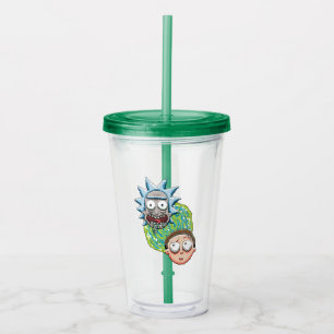 Pixel Rick und Morty Portal Grafik Acryltrinkbecher