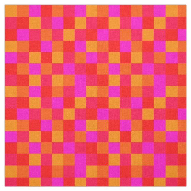 Pixel Rot Orange Pink Farben Pattern Stoff (Muster)