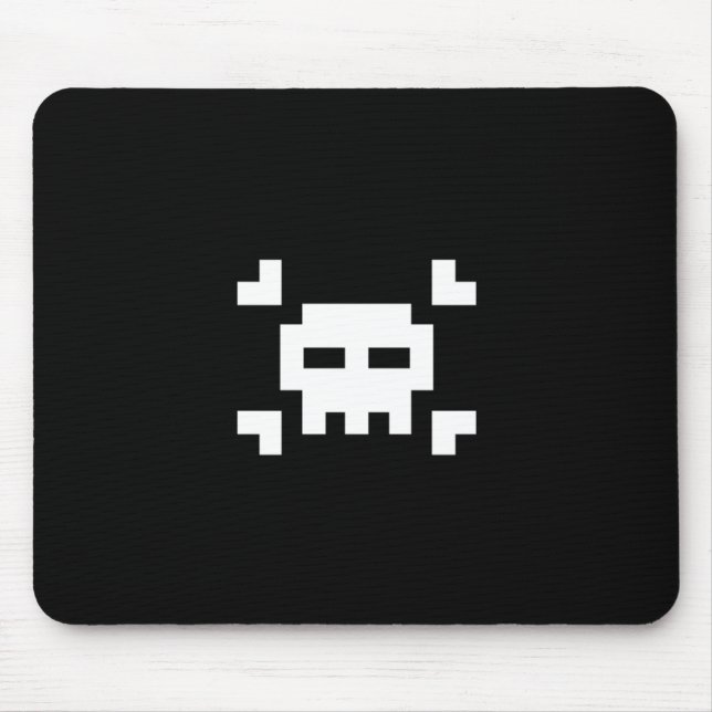 Pixel-Schädel Mousepad (Vorne)