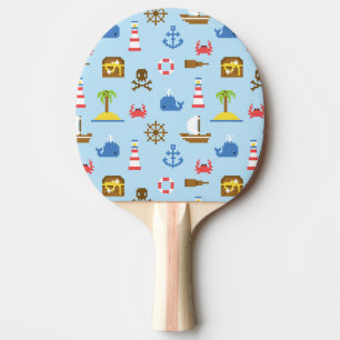 Pixel-Seekunst-Muster Tischtennis Schläger