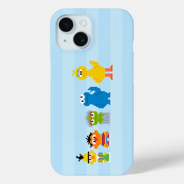 Pixel Sesamstraße Charaktere iPhone 15 Hülle (Rückseite)