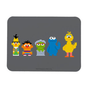 Pixel-Sesamstraße-Zeichen Magnet