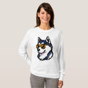 Pixel Siberian Husky T-Shirt