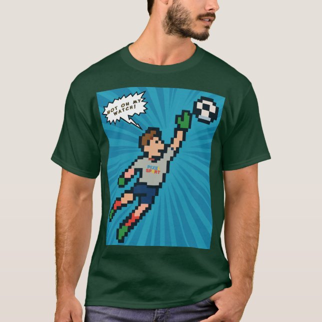Pixel Sport - Retro Gamer Soccer Goalie T-Shirt (Devant)