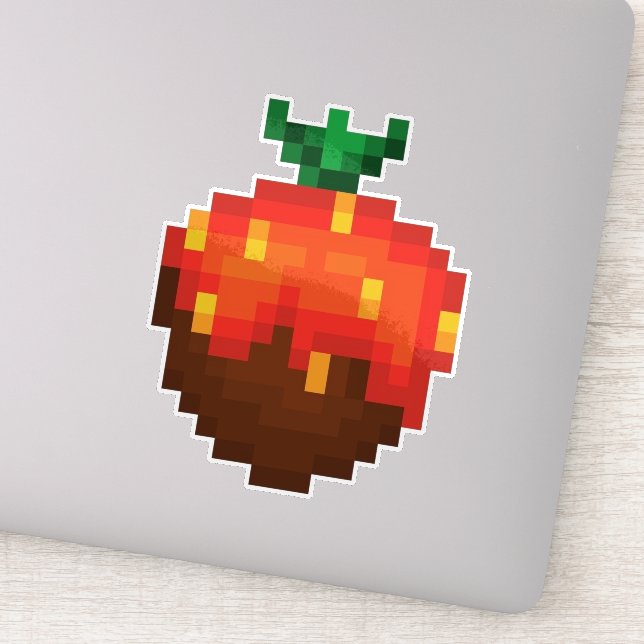 Pixel Strawberry Covered Chocolate  Aufkleber (Detail)