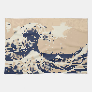 Pixel Tsunami 8 Bit Pixel Art Handtuch