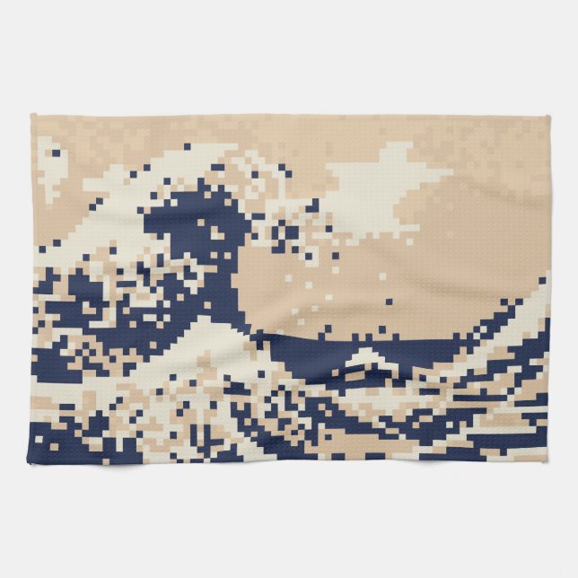 Pixel Tsunami 8 Bit Pixel Art Handtuch (Horizontal)