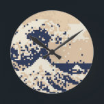 Pixel Tsunami 8 Bit Pixel Art Runde Wanduhr<br><div class="desc">The Great Wave off Kanagawa (神奈川沖浪裏) Vintage 8 Bit Pixel Tsunami Art.

Globe Trotters specialises in idiosyncratic imagery from around the globe. Here you will find unique Greeting Cards,  Postcards,  Posters,  Mousepads and more.</div>