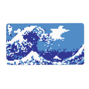 Pixel Tsunami Blue 8 Bit Pixel Art