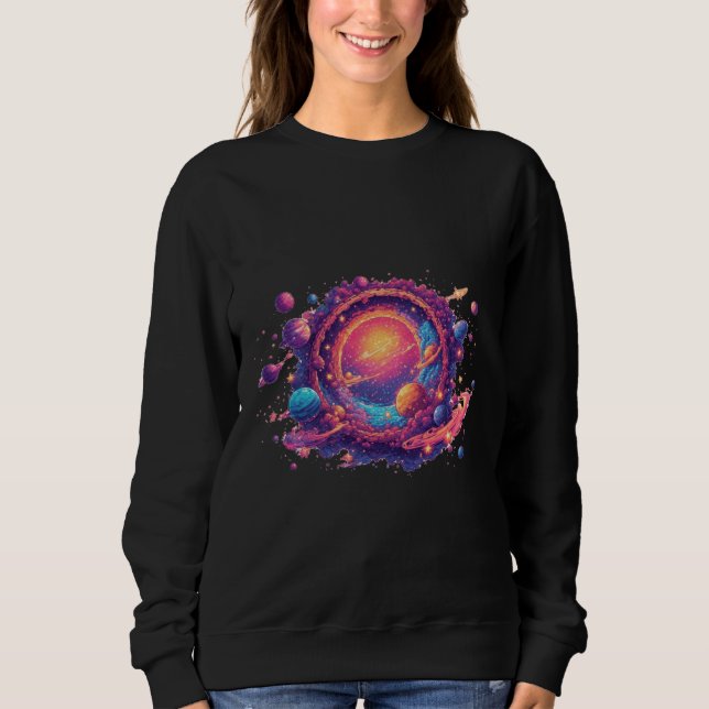 Pixel Universe Portal — The Cosmic Gate Sweatshirt (Vorderseite)